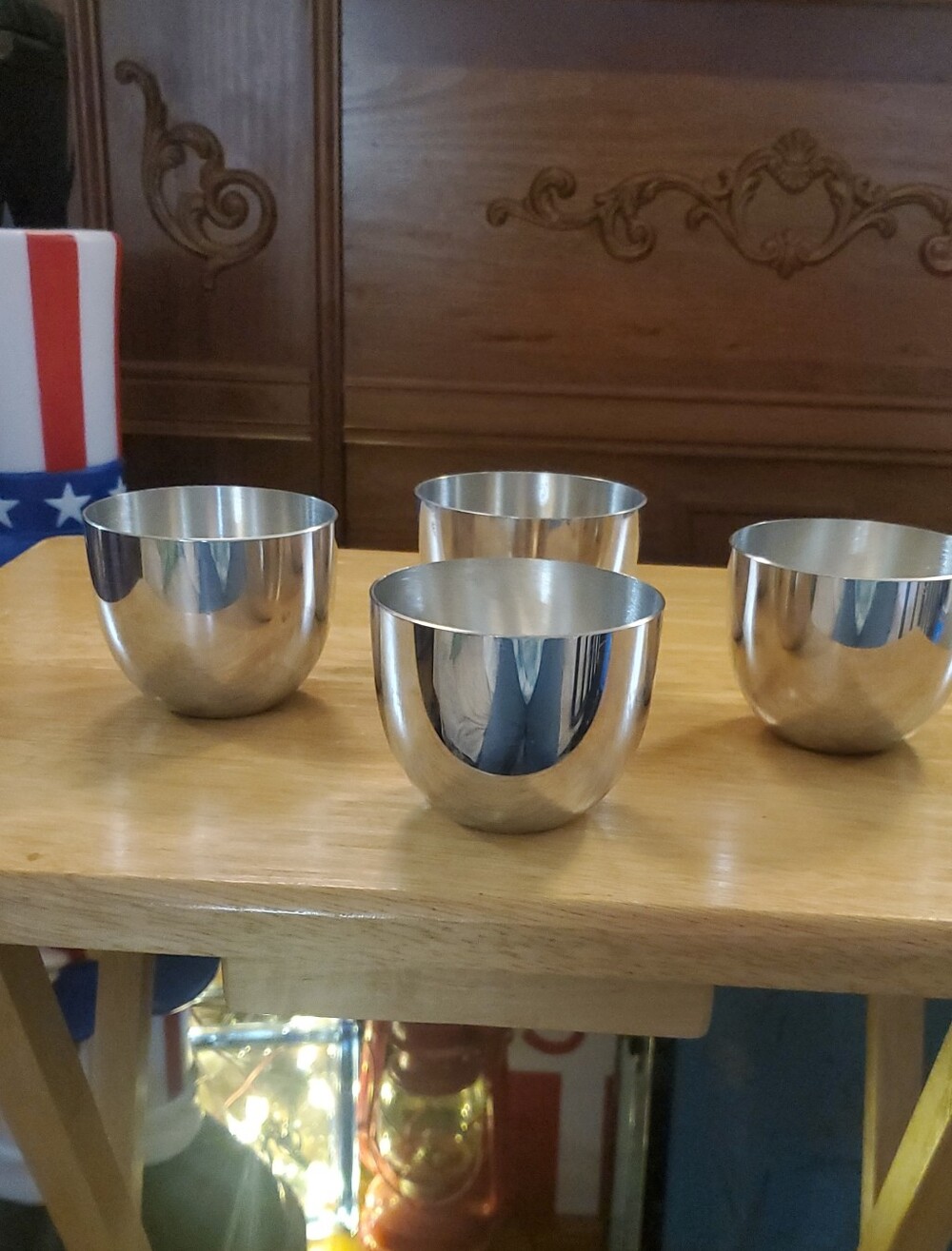 Set of 4 Pewter Jefferson Cups